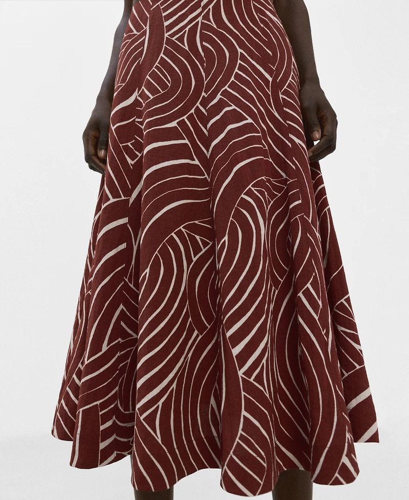 Mango Women's Geometric Print A-Line Skirts