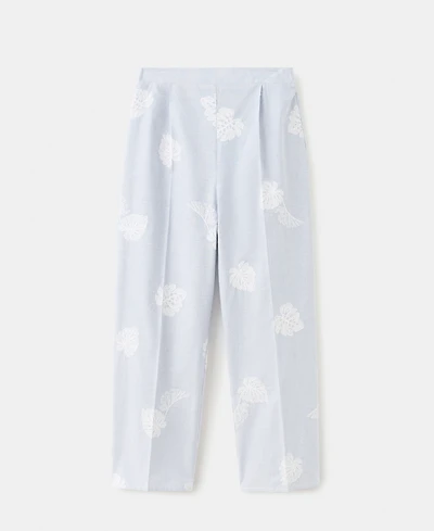 Mango Women's Embroidered Striped Pants