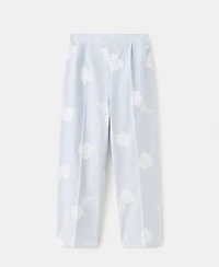 Mango Women's Embroidered Striped Pants