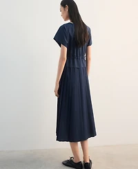 Mango Women's Pleated A-Line Dress