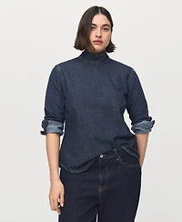 Mango Women's Tie Detail Denim Shirt
