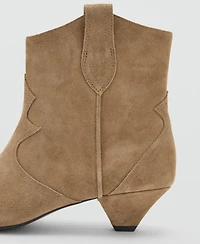 Mango Women's Kitten Heel Suede Ankle Boots