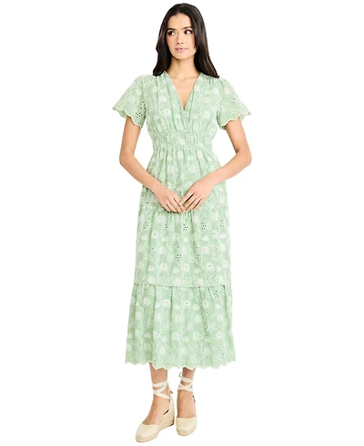 Maggy London Women's V-Neck Midi Dress