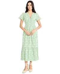 Maggy London Women's V-Neck Midi Dress