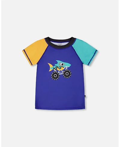 Deux par Boys Short Sleeve Rashguard Ultramarine