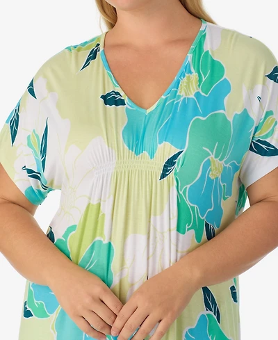 Ellen Tracy Plus Short-Sleeve Long Tunic Jersey Nightdress