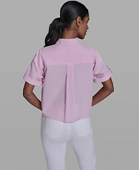 Karl Lagerfeld Paris Petite Floral Embroidered Top