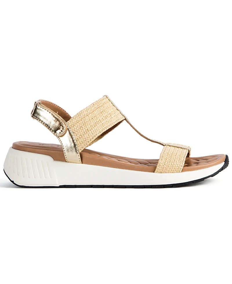 Jbu Women's Claire-Wide Round Toe Wedge Sandals