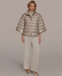 Donna Karan New York Women's Stand-Collar Down Puffer Cape