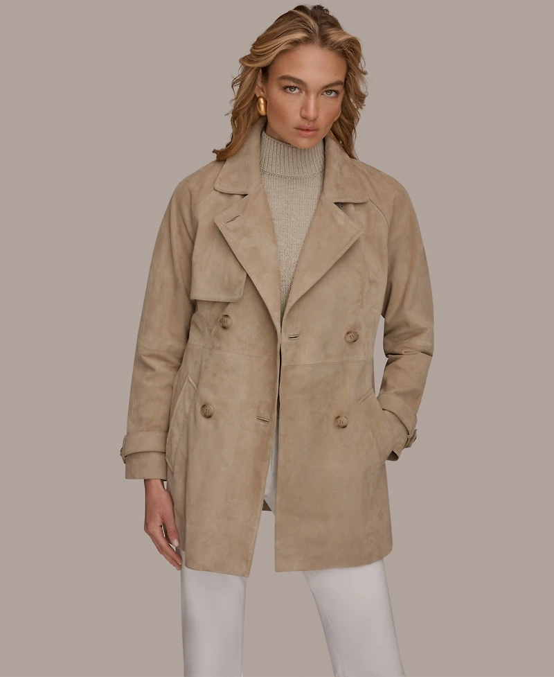 Donna Karan New York Women's Double Breasted Belted Trench Coat