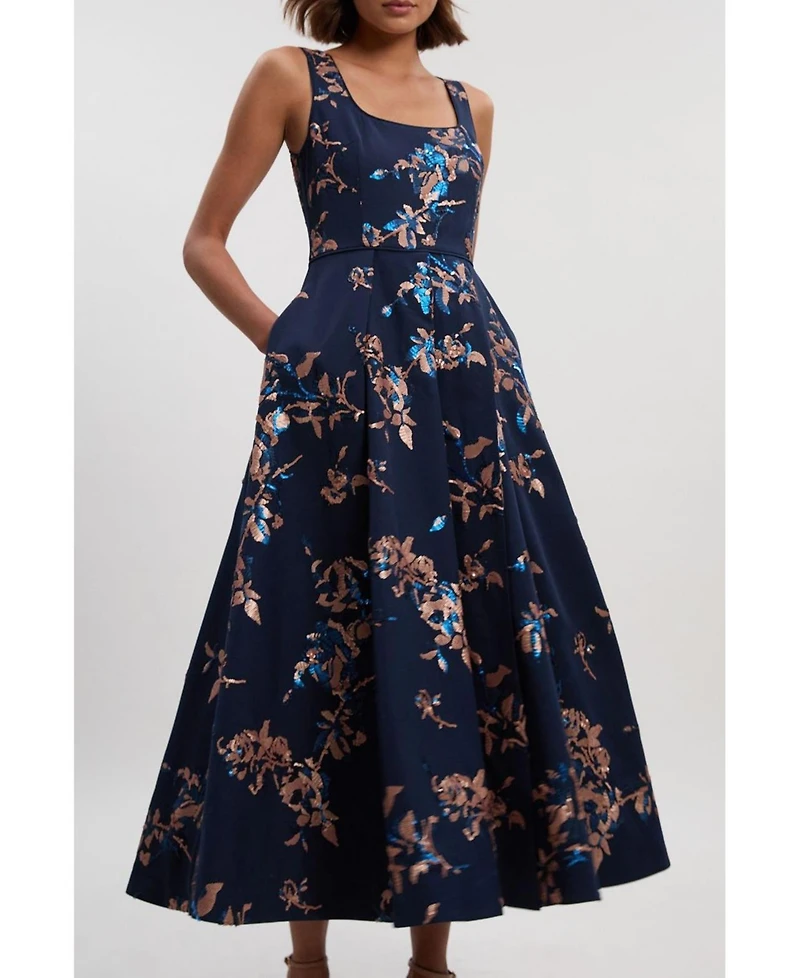 Karen Millen Women's Satin Sequin Prom Dress