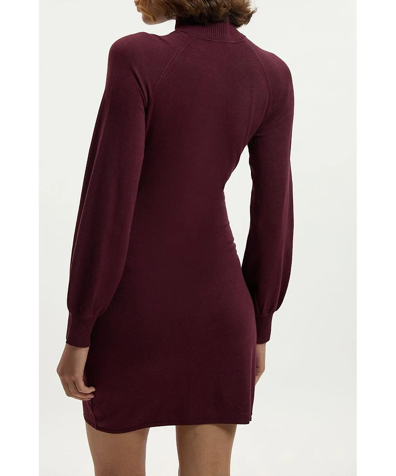 Karen Millen Women's Viscose Blend Popper Knit Mini Dress