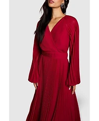 Coast Women's Long Sleeve Chiffon Wrap Midi Dress