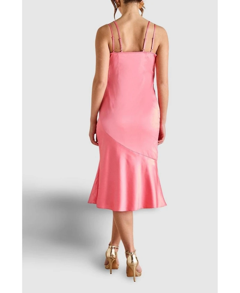 Coast Women's Lace Insert Satin Fitted Dress