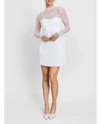 Six Stories Women's Lace Sleeve Cup Detail Mini Dress