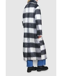 Oasis Women's Brushed Check Funnel Neck Coat