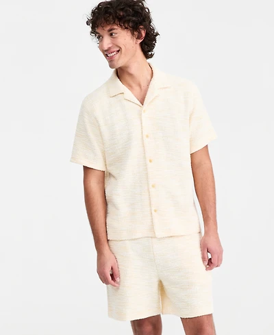 Sun + Stone Men's Dock Knit Boucle Camp Shirt, Macy's Exclusive