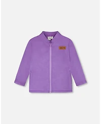 Deux par Big Girls 3-in-1 Two-Piece Mid-Season Outerwear with Solid Pants Set Purple Daisy Print