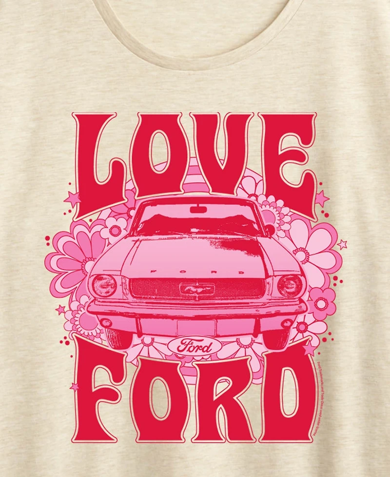 Hybrid Apparel Women's 1968 Ford Mustand Love Short Sleeve Graphic T-Shirt