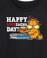 Hybrid Apparel Women's Garfield Happy Lovesagna Day French Terry Long sleeve T-shirt