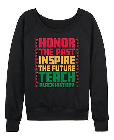 Hybrid Apparel Women's Instant Message Honor The Past Black History French Terry Long Sleeve T-shirt
