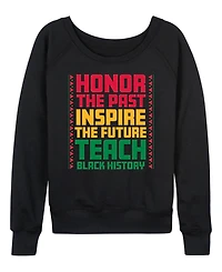 Hybrid Apparel Women's Instant Message Honor The Past Black History French Terry Long Sleeve T-shirt