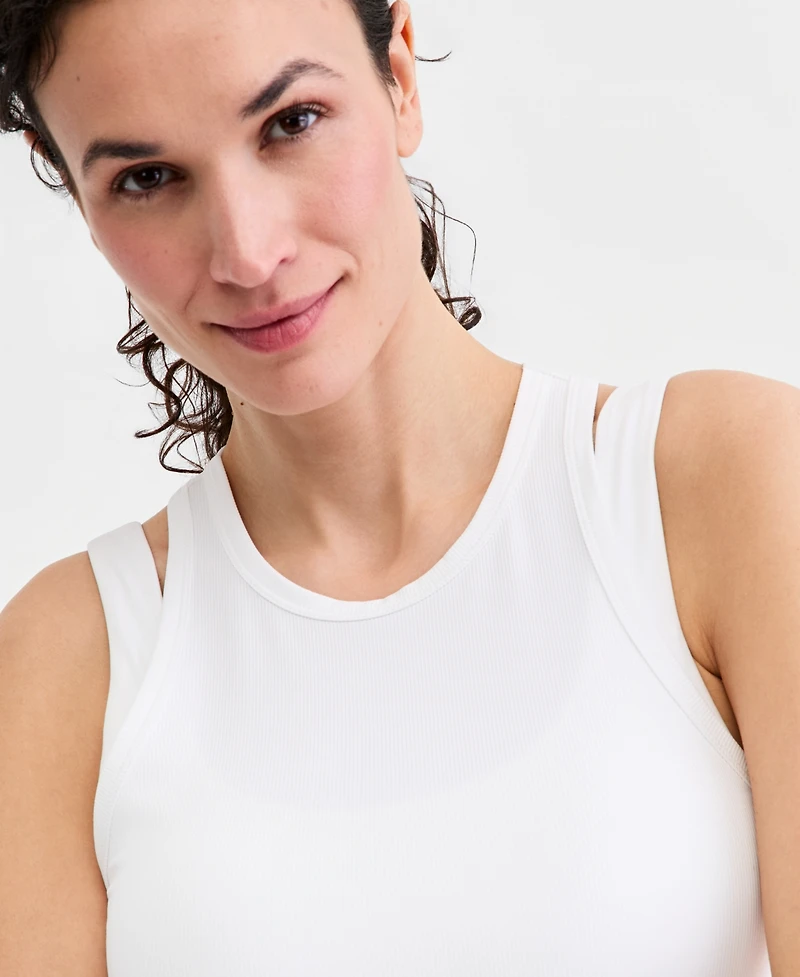 Id Ideology Women's Ribbed High-Neck Tank Top, Macy's Exclusive