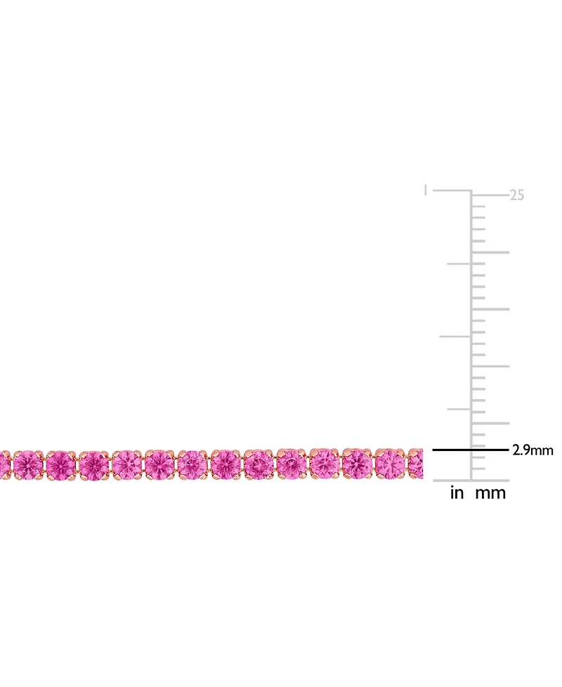 Macy's Created Pink Sapphire (6-1/8 ct. t.w.) Tennis Bracelet 18k Rose Gold Flash Plated Sterling Silver (Also White Sapphire)