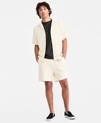 Sun Stone Mens Dock Knit Boucle Camp Shirt Short Sleeve T Shirt Matching Boucle Shorts Macys Exclusive