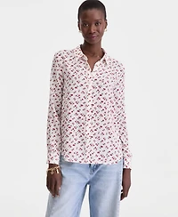 On 34th Women's Button-Front Crepe Shirt, Created for Macy's