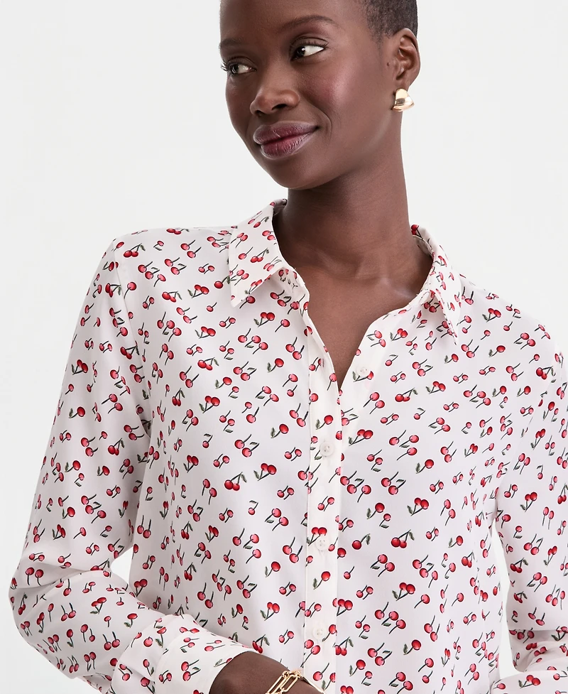 On 34th Women's Button-Front Crepe Shirt, Created for Macy's