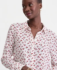 On 34th Women's Button-Front Crepe Shirt, Created for Macy's