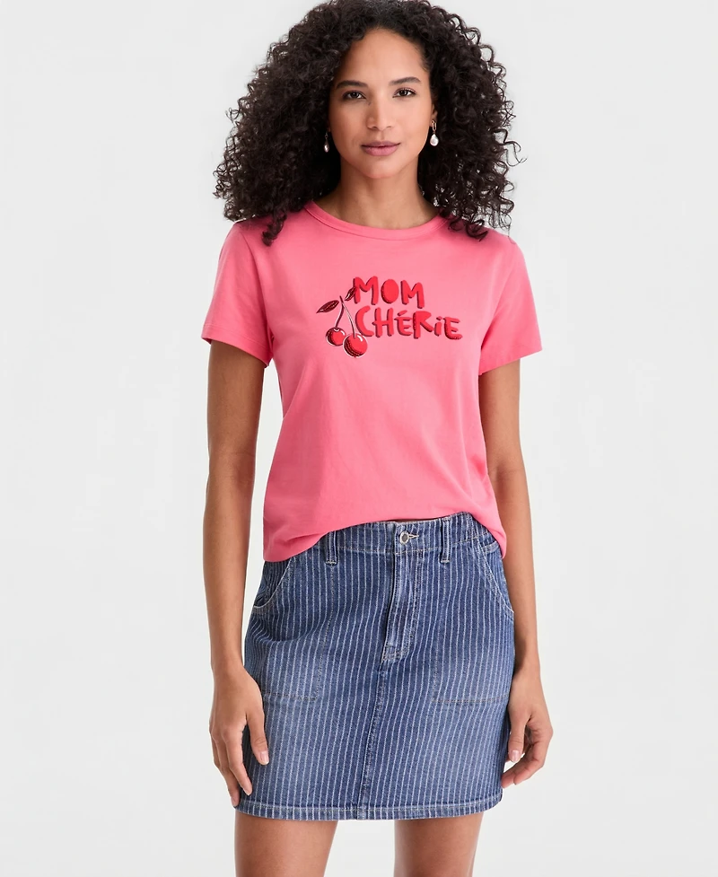 On 34th Women's Striped Denim Mini Skirt, Macy's Exclusive