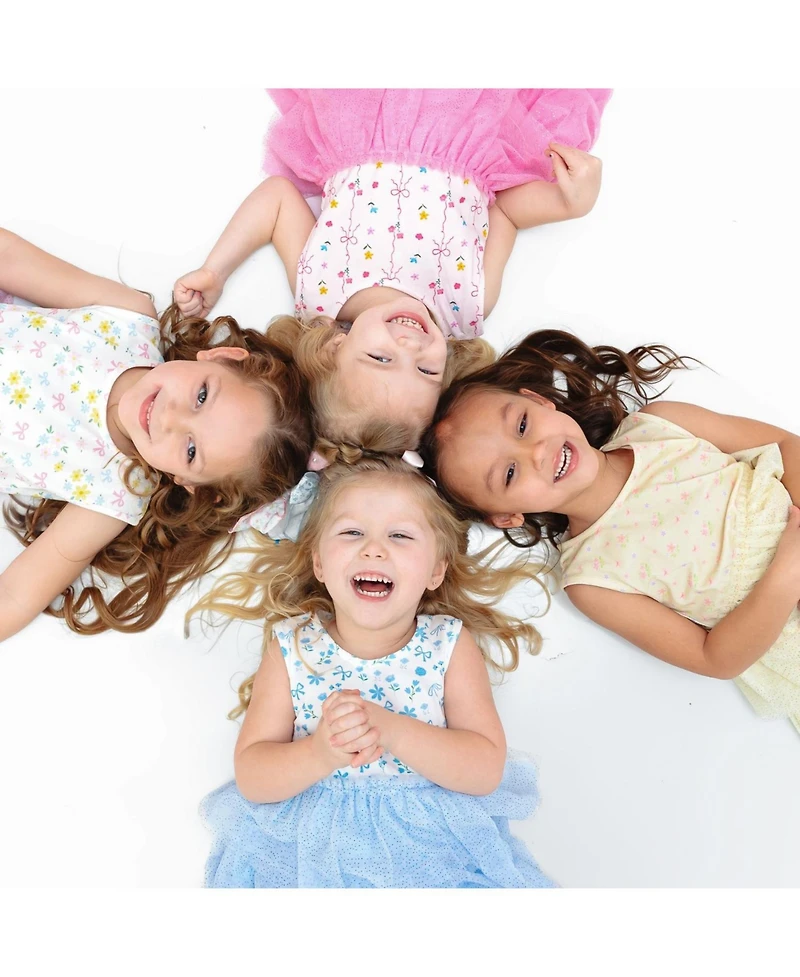 Sweet Wink Toddler Girls Lemon Floral Tank Tutu Dress