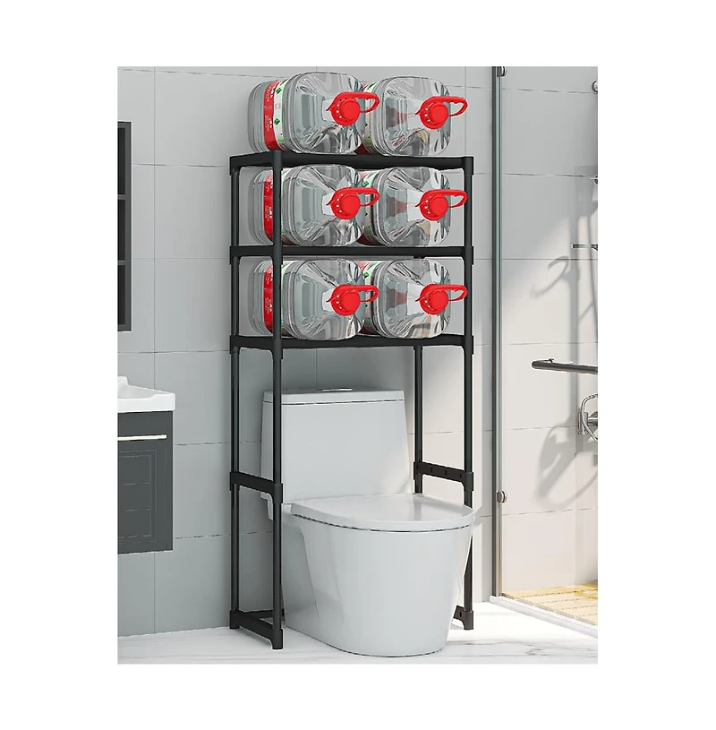 Homfan 3-Tier Over The Toilet Storage, Metal Over Toilet Bathroom Organizer Shelf, Freestanding Bathroom Shelves, Space Saver Bathrooms Shelves