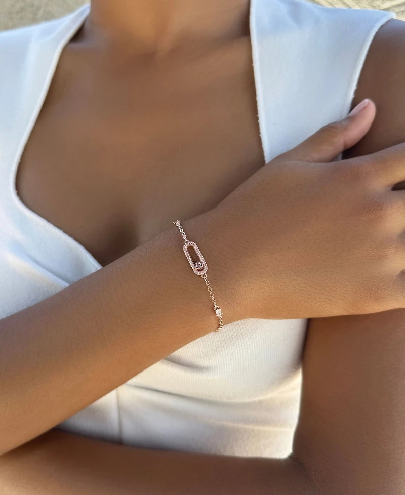 Adornia Rose Gold Cz Dancing Stone Bracelet