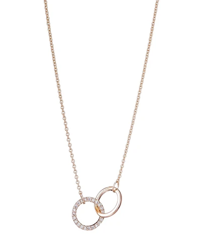 Adornia Rose Gold Cz Adjustable Pave Rings Necklace