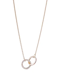 Adornia Rose Gold Cz Adjustable Pave Rings Necklace