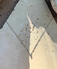 Adornia Silver Cz Halo Heart Necklace