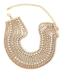 Adornia Gold Crystal Multi Strand Adjustable Collar Necklace