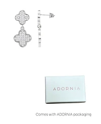 Adornia Silver Cz Clover Drop Earrings