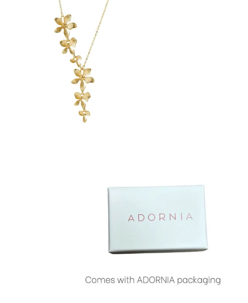 Adornia Gold Petals Drop Necklace
