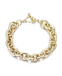 Adornia Gold Chunky Oval Link Toggle Bracelet