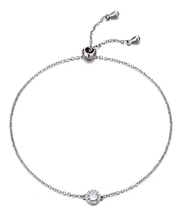 Adornia Silver Cz Halo Bolo Bracelet