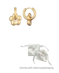 Adornia Tarnish Resistant Gold Flower Huggie Hoop Earrings