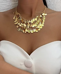 Adornia Gold Droplet Bib Necklace