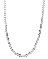 Adornia Silver Crystal Bezeled Tennis Necklace