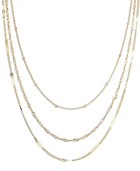 Adornia Gold 3-Chain Necklace Set