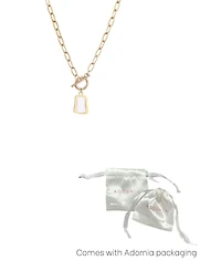 Adornia Tarnish Resistant Gold Mother of Pearl Toggle Necklace