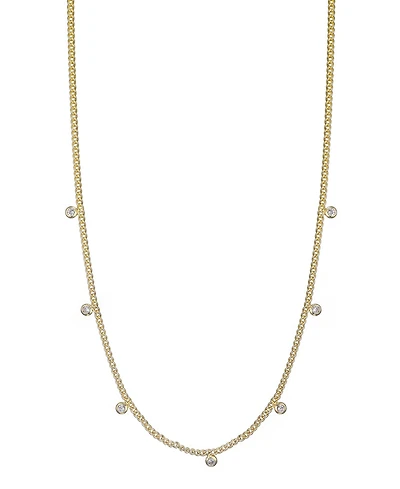 Adornia Gold Cz Droplet Curb Chain Necklace